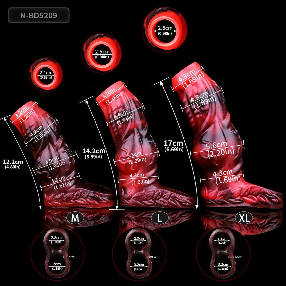 Alien-Biomechanical-Textured Penis Sleeve & Three-Point Fixation – Micropenis Sleeve in Lava Armor