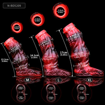 Alien-Biomechanical-Textured Penis Sleeve & Three-Point Fixation – Micropenis Sleeve in Lava Armor