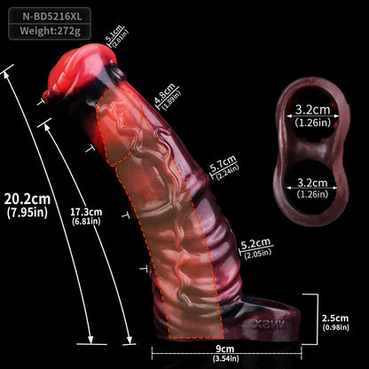 Inferno Beast: Rot-Schwarze Penishülle für Maximale Vergrößerung & Ausdauer