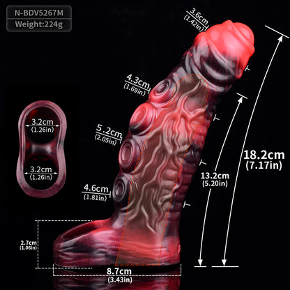 Penis Sleeve with Suction Cup Structure - Open Foreskin Design Made of Platinum Silicone