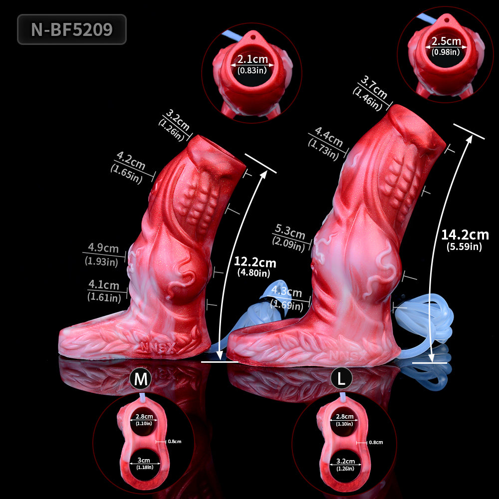 Creature Penis Sleeve with Ejaculation Function - Red