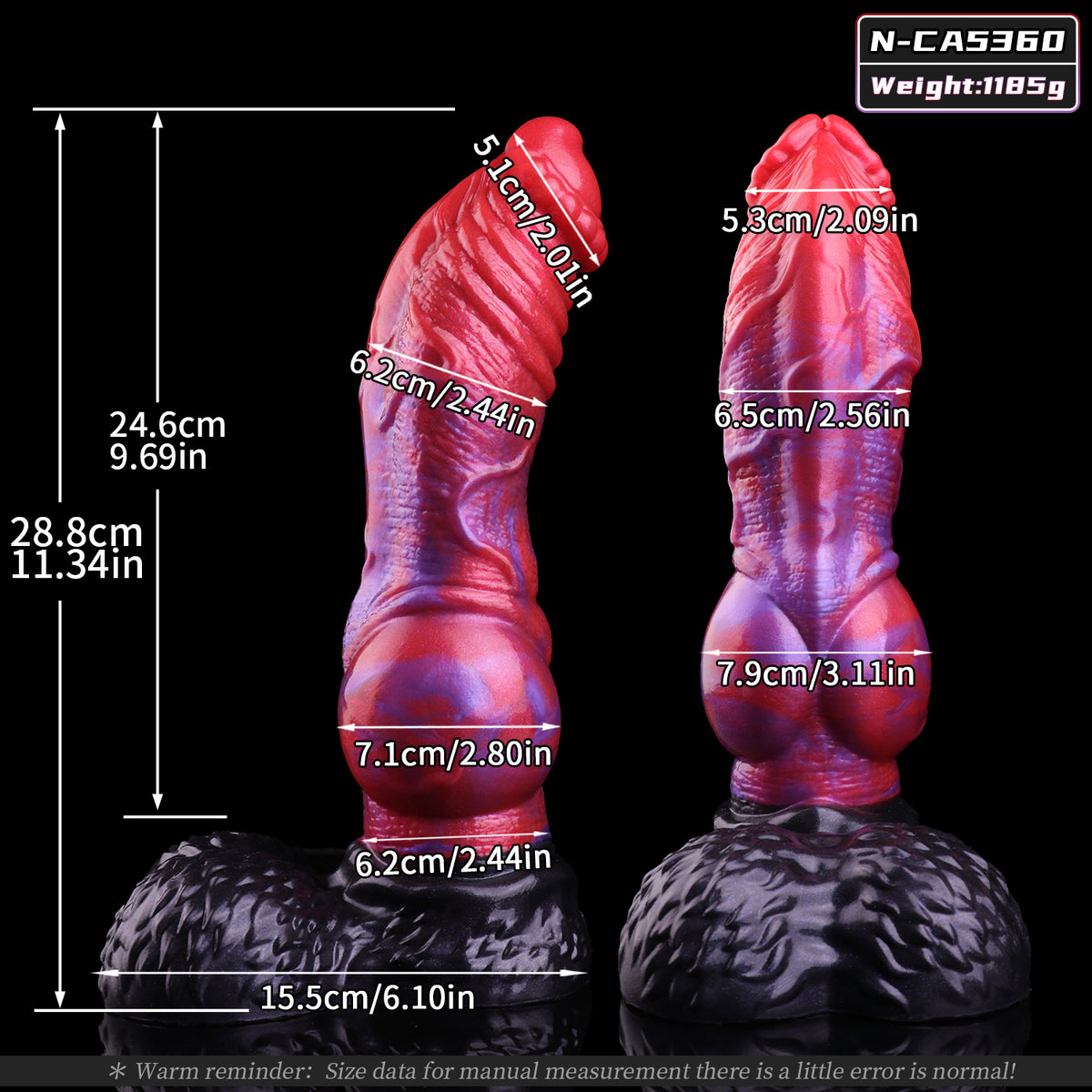 Scharlachspirale Dog Dildo – Konische Doppellippen-Glans, Perlenkranz-Kronensaum, Schraubenfurchen-Schaft, Einzelknoten-Knotenkugel & Schwarzer Schuppenhoden-Saugnapf-Sockel aus Platin-Silikon