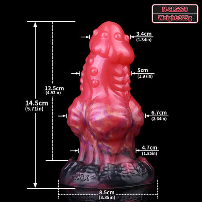 Extremer Dual Ball Anal Plug | Platinum Silicone Beast Base Plug mit Doppel-Testikel-Kugeln