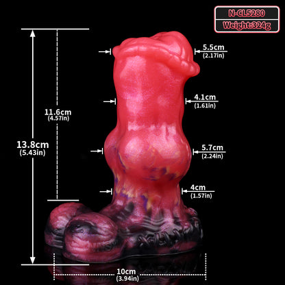 Alien Mushroom Plug - Fantasy Pilzkopf | Biomorph Saugnapf Rot-Violett Platin