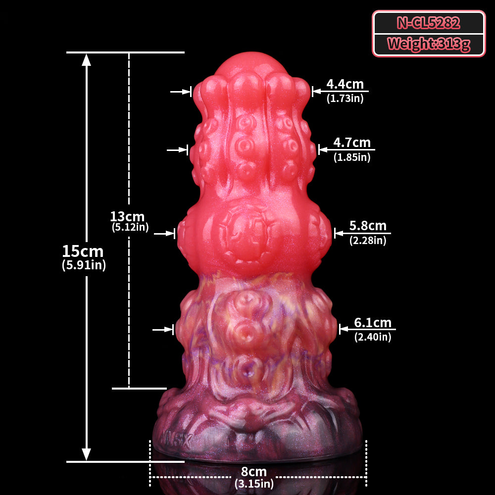 Crown Head Fantasy Silikon Butt Plug – Flared Flat Top Butt Plug mit Königskrone-Kopf und Tentakel