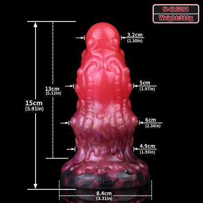 Alien Compound Eye Butt Anal Plug - Fantasy Facettenaugen Ring | Saugnapf Rot-Violett Platin