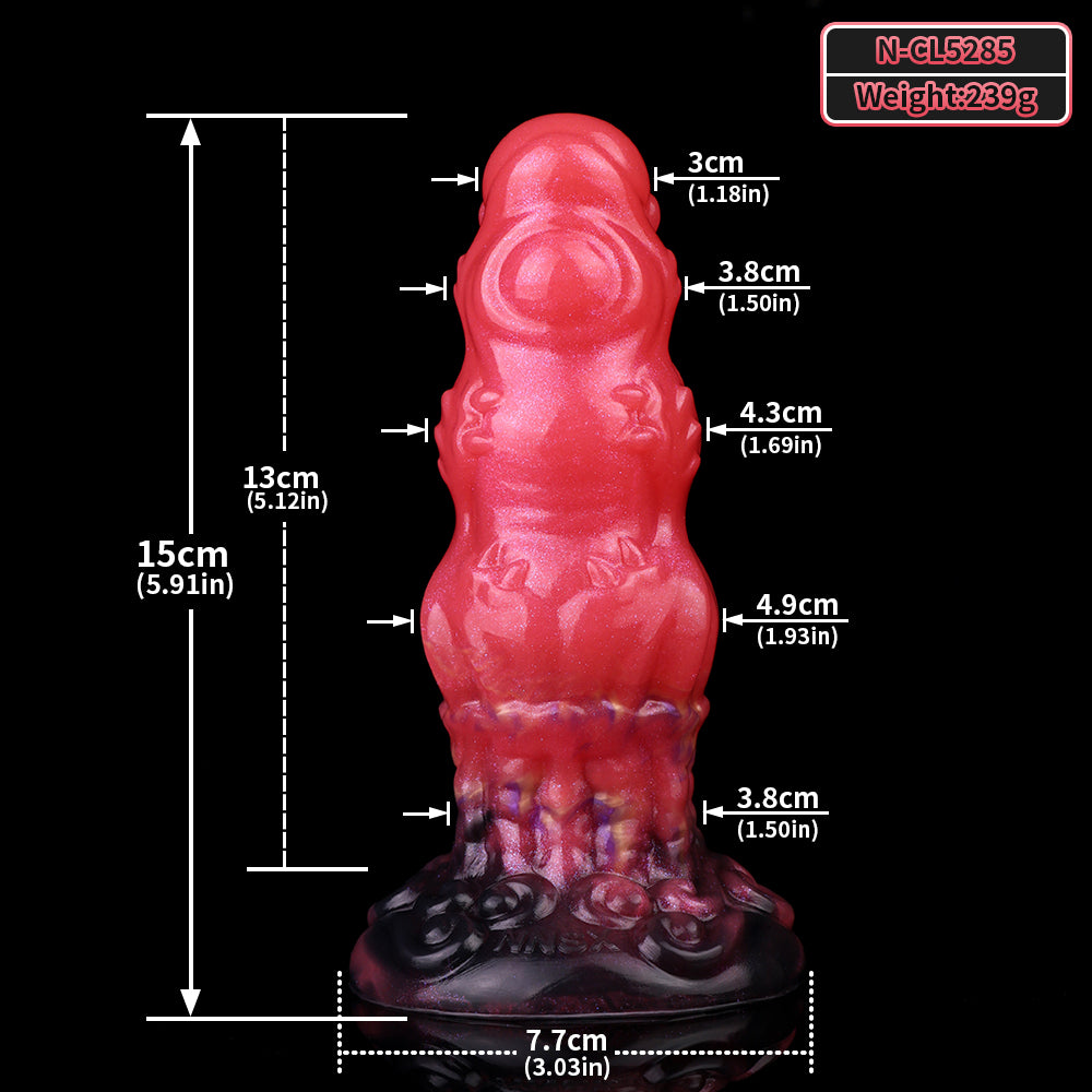 Alien Butt Plug – Xenomorph Curved Dome mit Dreistufigem Schaft für Asymmetrische Tiefenstimulation