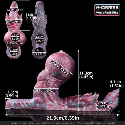 Hunde-Knoten Penis Sleeve – Rippenwellen-Schaft, Langer Klitoris-Grinder & Verzögerungsring aus Platin-Silikon