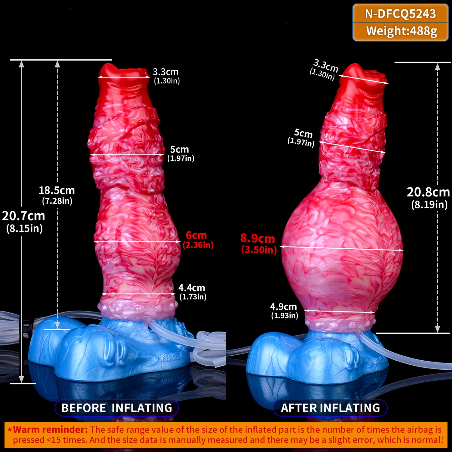 Knotenexplosion & Pumpgesteuert Fantasy Dildo – Squirting Beast Dildo mit Riesigem Knoten, Einschnürungszone