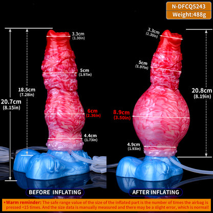 Knotenexplosion & Pumpgesteuert Fantasy Dildo – Squirting Beast Dildo mit Riesigem Knoten, Einschnürungszone
