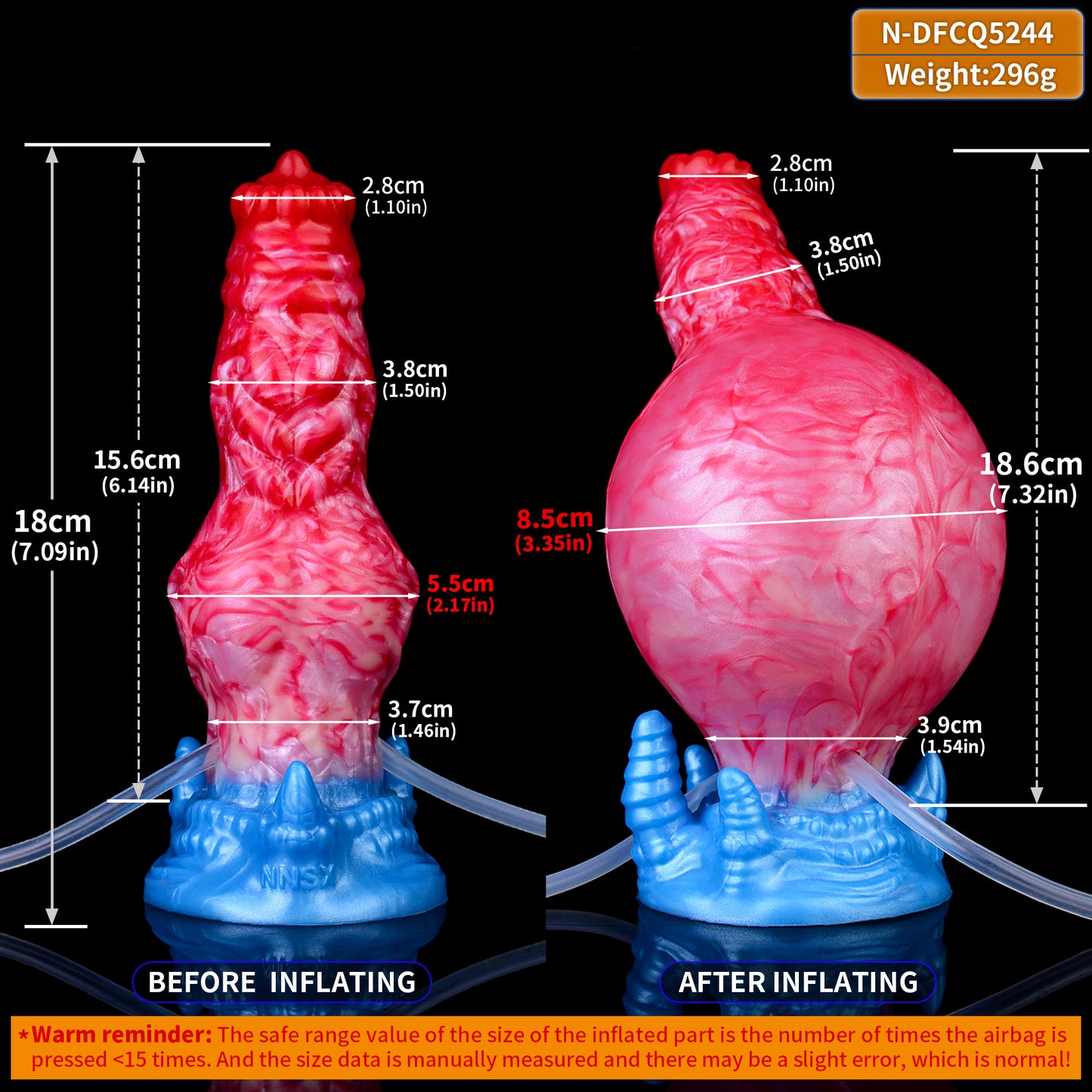 Segmented Inflatable Fantasy Dildo – Crown Head Mid-Chamber Expanding for Progressive Fullness | SilikonLust