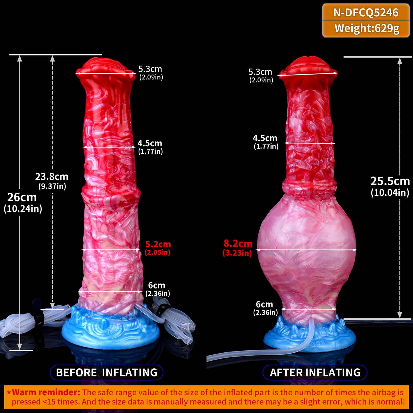Snake Fantasy Dildo – Schlangenkopf-Spitze & Aufblasbarer Basisknot | SilikonLust