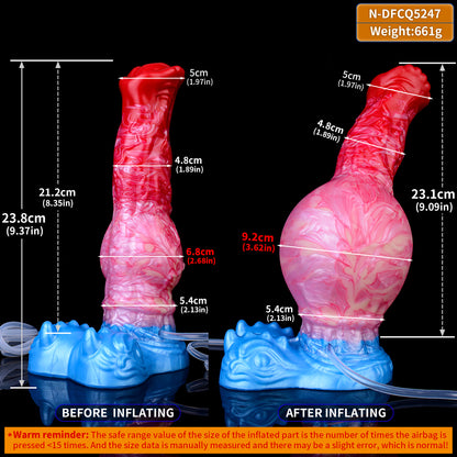 Schlangenkopf & Trägerbar Fantasy Dildo – Squirting Strap-on Dildo mit C-Kurve, Schuppensegment-Textur