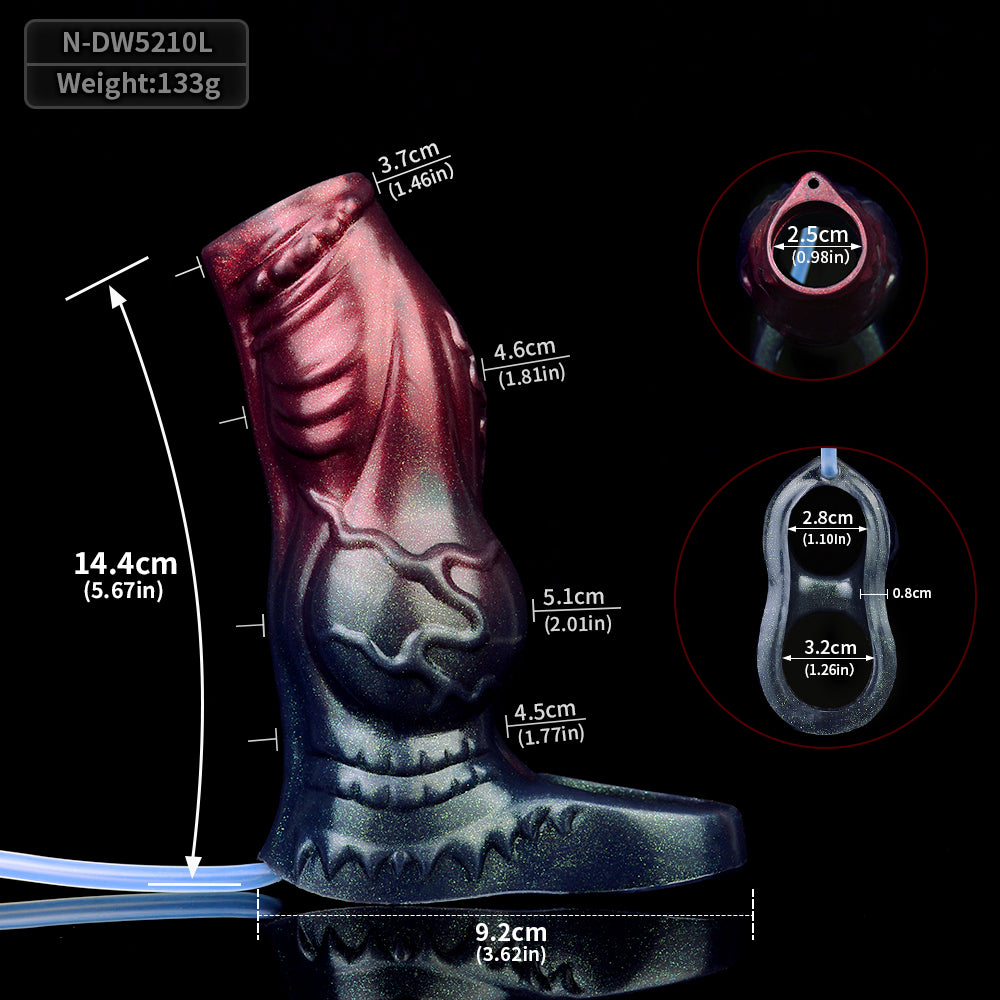 Offene Spitze & Spritzend Penis Sleeve – Squirting Hollow Sleeve mit Dreifarb-Metallperlglanz