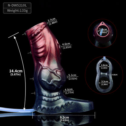 Galaktischer Alien Penis Sleeve – Zweifarbig glitzernd, mit Spritzfunktion (Größen M & L)