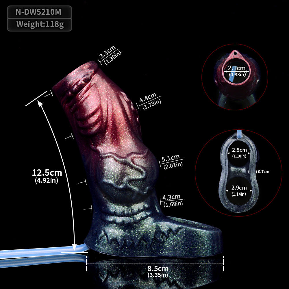 Offene Spitze & Spritzend Penis Sleeve – Squirting Hollow Sleeve mit Dreifarb-Metallperlglanz