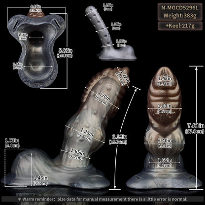 Smoke Grey Dragon Penis Sleeve - Integrated Moldable Bone Dual-Use Harness Set for Unwavering Stability
