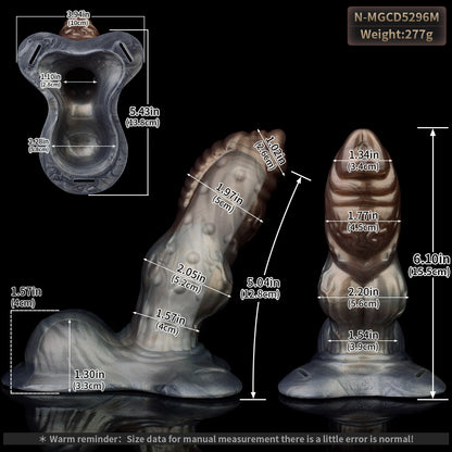 Smoke Grey Dragon Penis Sleeve - Integrated Moldable Bone Dual-Use Harness Set for Unwavering Stability