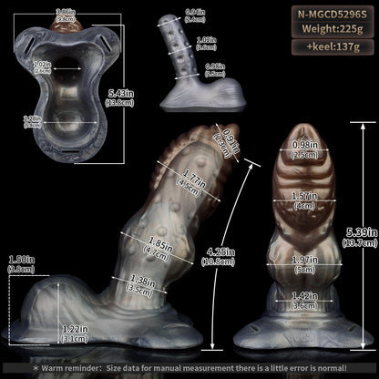Smoke Grey Dragon Penis Sleeve - Integrated Moldable Bone Dual-Use Harness Set for Unwavering Stability