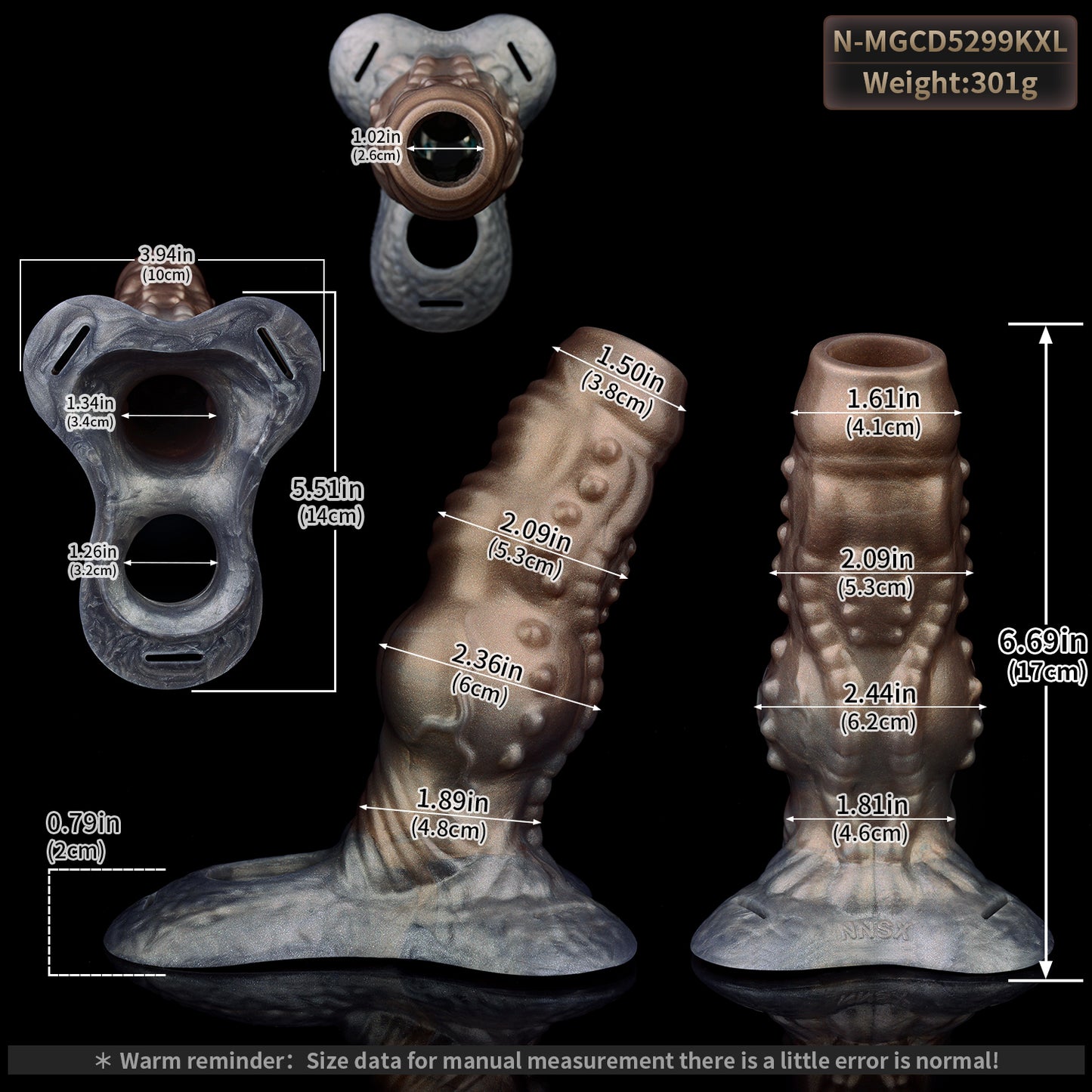 Quer Verlaufender Ringkamm Monster Penissleeve – Penis Extender für Männer Die Intensive Fantasie Erleben Wollen