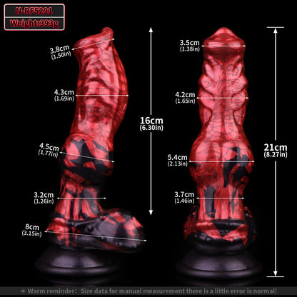 Bio Armor Dildo Mk-II – Tiered Leaf Vein Symmetrical Texture mit Knot-Kugel | SilikonLust