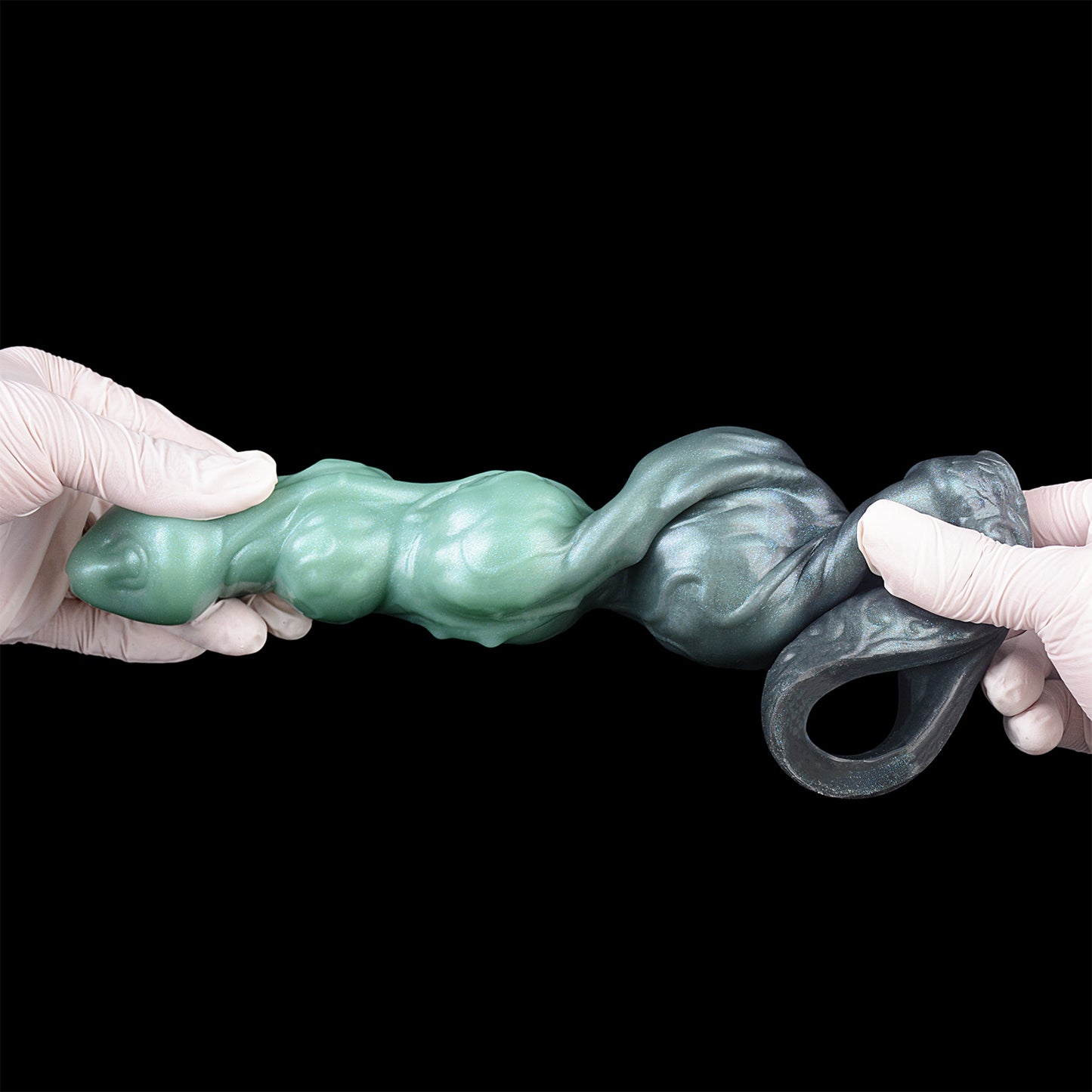 Neon-Plasma Overlord – Biomorpher Penisekstender mit Hodenband aus Platin-Silikon