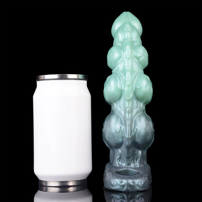 Neon-Plasma Overlord – Biomorpher Penisekstender mit Hodenband aus Platin-Silikon