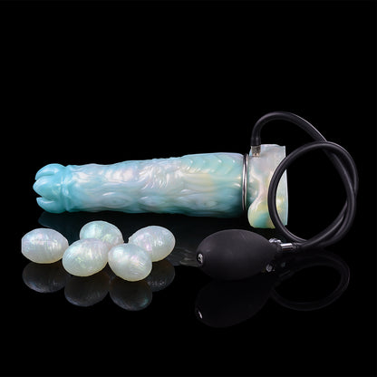 OpalGlow Alien Ovipositor: Premium Platinum Silicone Masturbator with Magical Chameleon Effect & Egg-Laying Function
