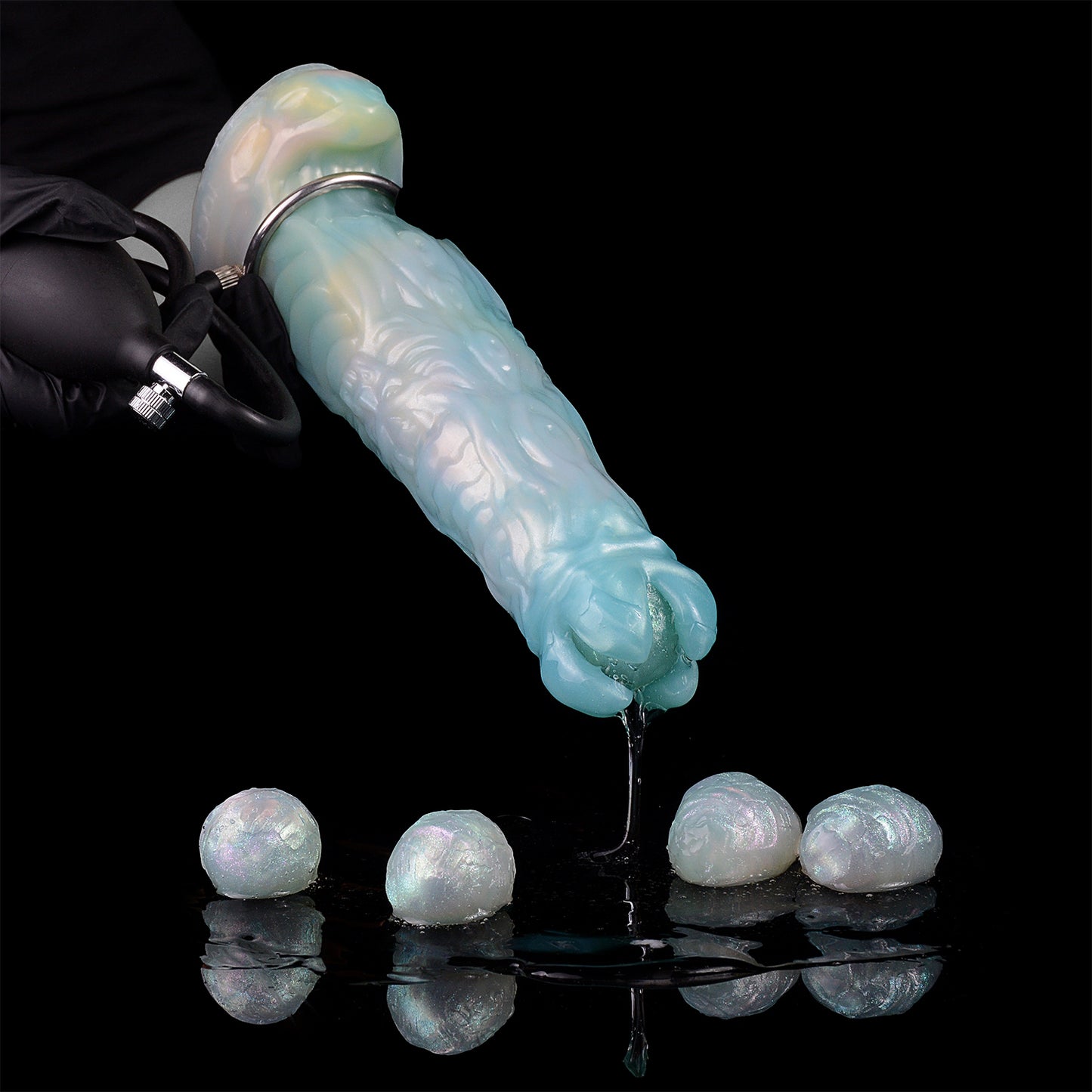 OpalGlow Alien Ovipositor: Premium Platinum Silicone Masturbator with Magical Chameleon Effect & Egg-Laying Function