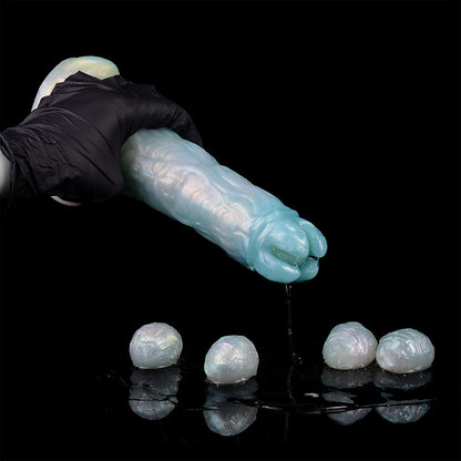 OpalGlow Alien Ovipositor: Premium Platinum Silicone Masturbator with Magical Chameleon Effect & Egg-Laying Function