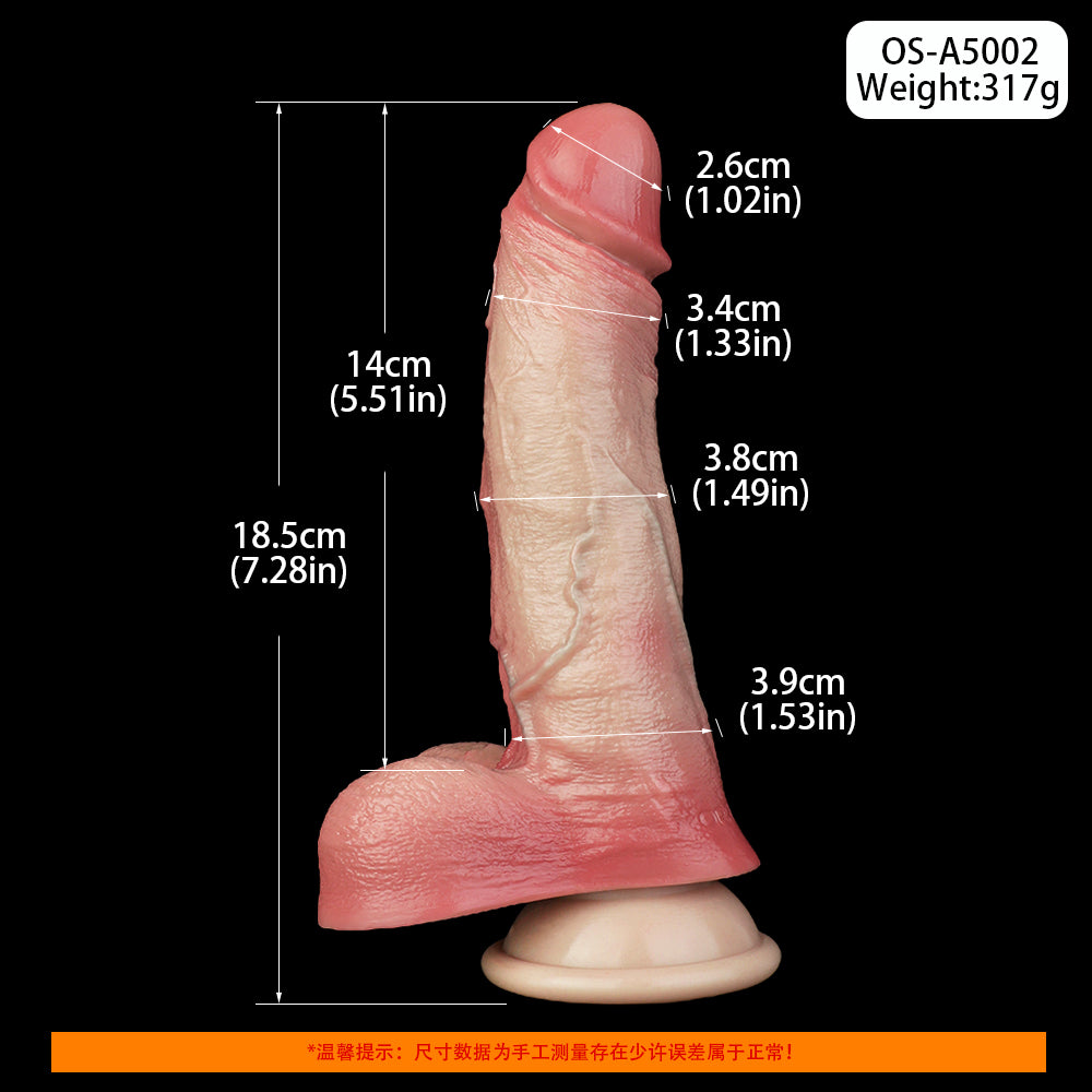 Realistic Dildo with Suction Cup | Platinum Liquid Silicone | Dual Layer