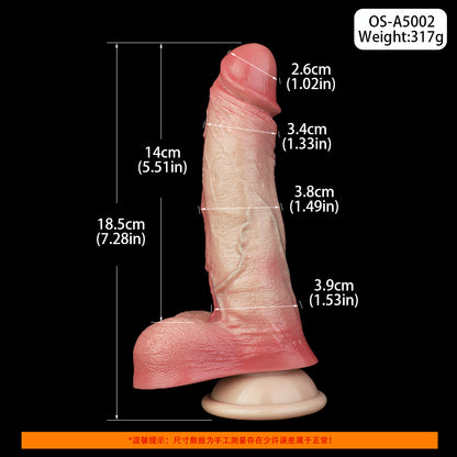 Realistic Dildo with Suction Cup | Platinum Liquid Silicone | Dual Layer