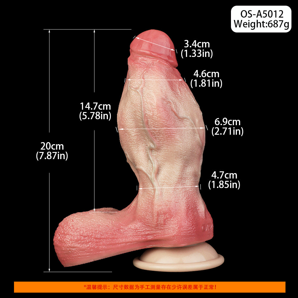 Luxus-Dildo aus Platin-Silikon | Handgefertigt | Doppelschicht