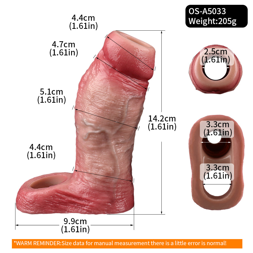 Premium Penis Sleeve mit offener Spitze – Realistischer Penisüberzug & Hodenband für intensiven Hautkontakt und Ausdauer