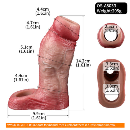 Premium Penis Sleeve mit offener Spitze – Realistischer Penisüberzug & Hodenband für intensiven Hautkontakt und Ausdauer