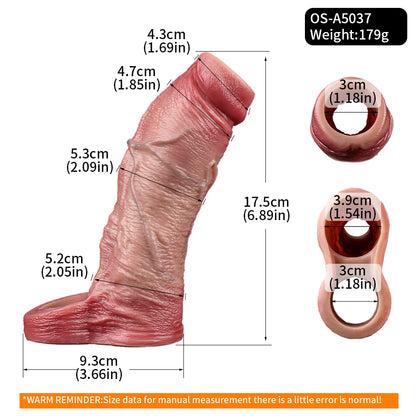 Penis Sleeve aus Platin-Silikon – Realistisch, Dehnbar & Sofort Tragbar
