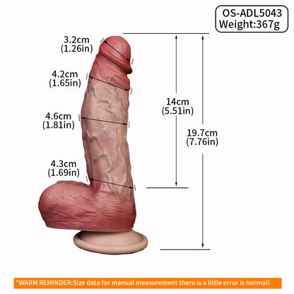 Realistic Dildo Prominent Testicles Suction Cup - Veiny Dildo with Arch Intense Sensation
