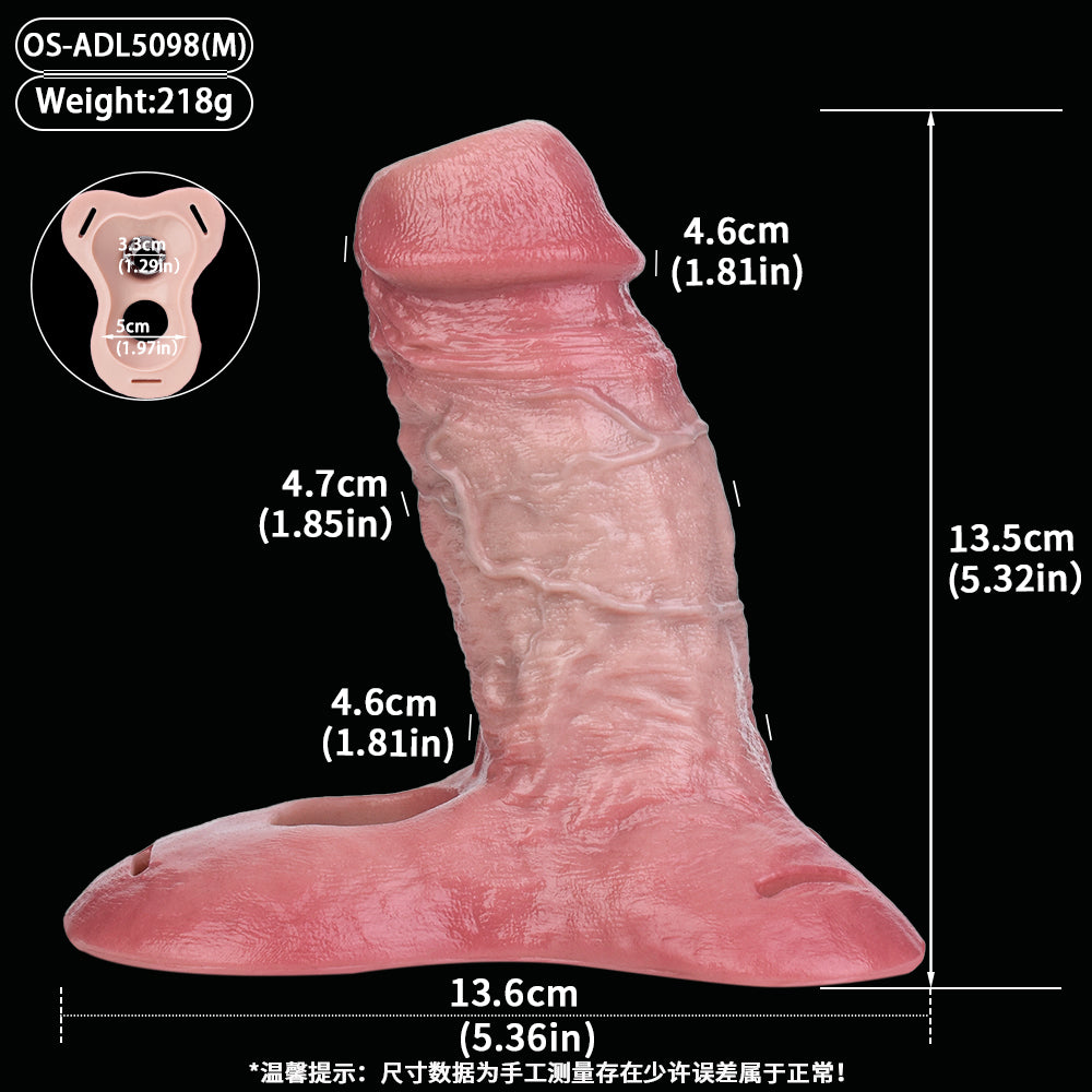Realistic Hollow Cock Sleeve made of Liquid Silicone – Dual-Use Penis Extender with Stimulating Nubs for Couples