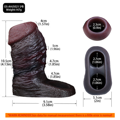 Obsidian Realistischer Penis Sleeve mit Hodenring – Premium Penis-Manschette für Verdickung & Maximale Ausdauer