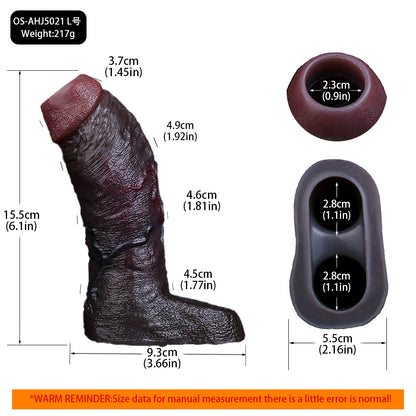 Obsidian Realistischer Penis Sleeve mit Hodenring – Premium Penis-Manschette für Verdickung & Maximale Ausdauer