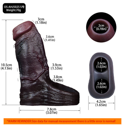 Exklusive Obsidian Penishülle mit Hodenband | Realistischer Penisüberzug für Verdickung & Längeren Sex