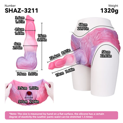 Dog-Inspired Fantasy Silikon Penis Sleeve – Canine Animalistic Strap-On mit Barock-Reliefband | SilikonLust