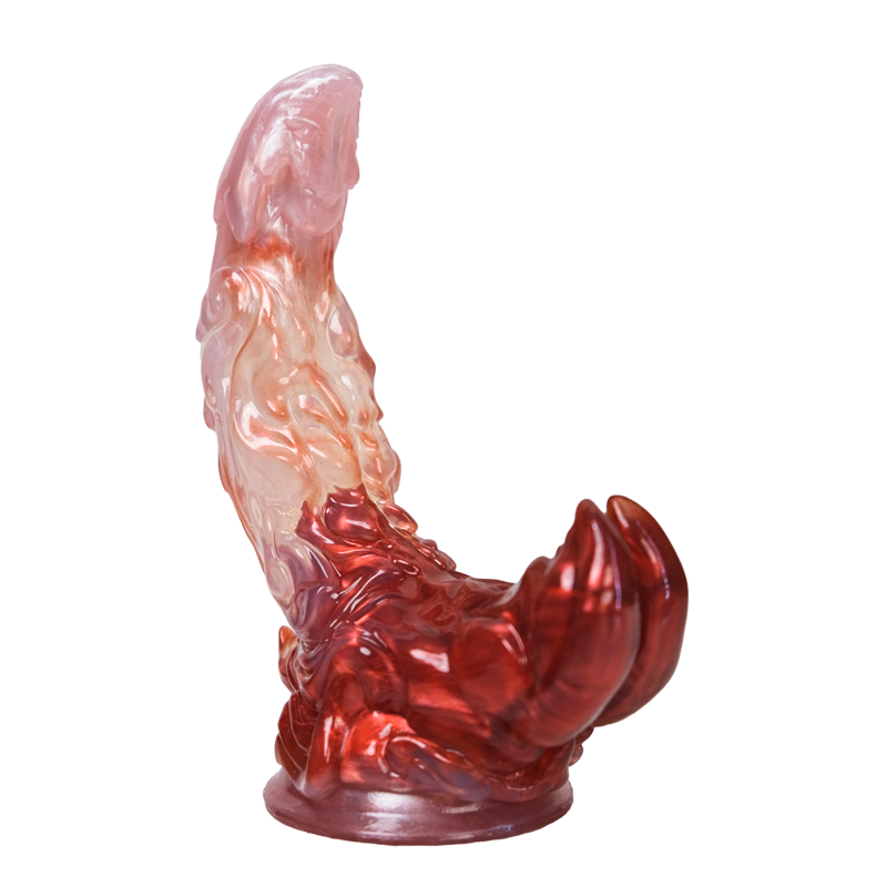 Krebs-Dildo aus der Tierkreiszeichen-Serie – Kristallrosa, Scherenkrallen-Haken & Weiche Noppen aus Platin-Silikon (XS/S/M)