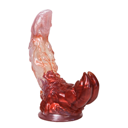 Krebs-Dildo aus der Tierkreiszeichen-Serie – Kristallrosa, Scherenkrallen-Haken & Weiche Noppen aus Platin-Silikon (XS/S/M)