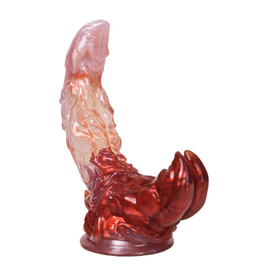 Krebs-Dildo aus der Tierkreiszeichen-Serie – Kristallrosa, Scherenkrallen-Haken & Weiche Noppen aus Platin-Silikon (XS/S/M)