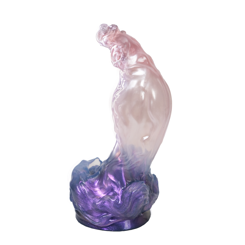 Steinbock-Dildo aus der Tierkreiszeichen-Serie – 30° Silber-Arc, Doppelpunkt-Stimulation & Platin-Silikon (XS/S/M)