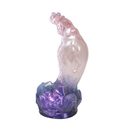 Steinbock-Dildo aus der Tierkreiszeichen-Serie – 30° Silber-Arc, Doppelpunkt-Stimulation & Platin-Silikon (XS/S/M)