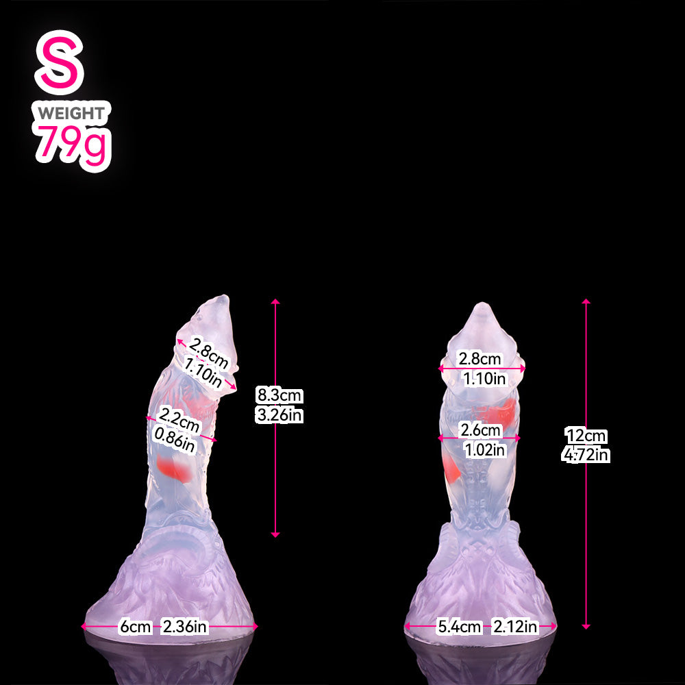 Magischer Pastell Fantasy Dildo – Transluzenter Silikondildo in Rosa & Lila mit Saugnapf