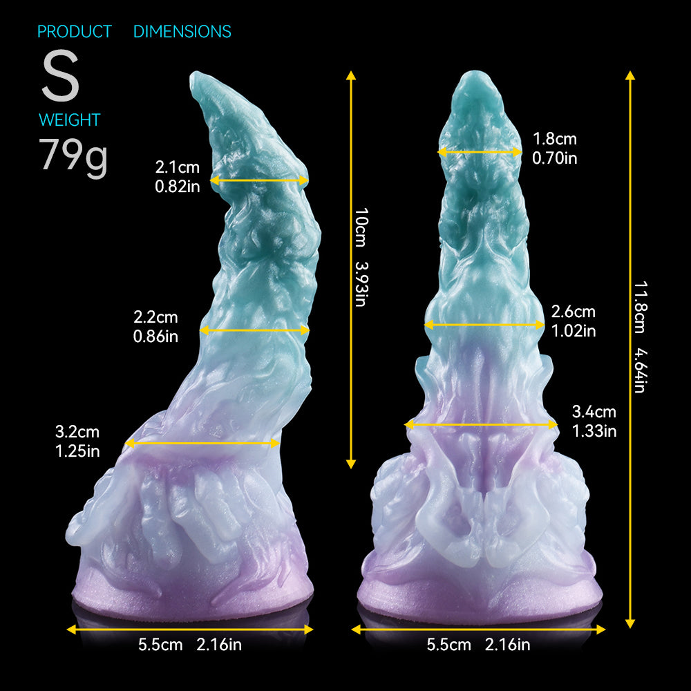 Alien-Tentakel Dildo mit Asymmetrischer Tentakel-Struktur  – Extraterrestrischer Fantasy-Dildo in Perlglanz