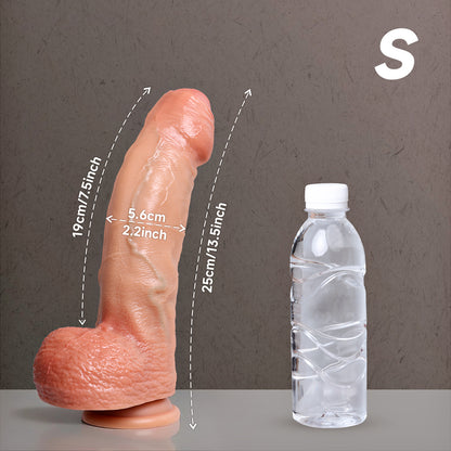 Realistic Dildo Vorhaut-Design – Große Hoden, Saugnapf & Zwei Größen S/L